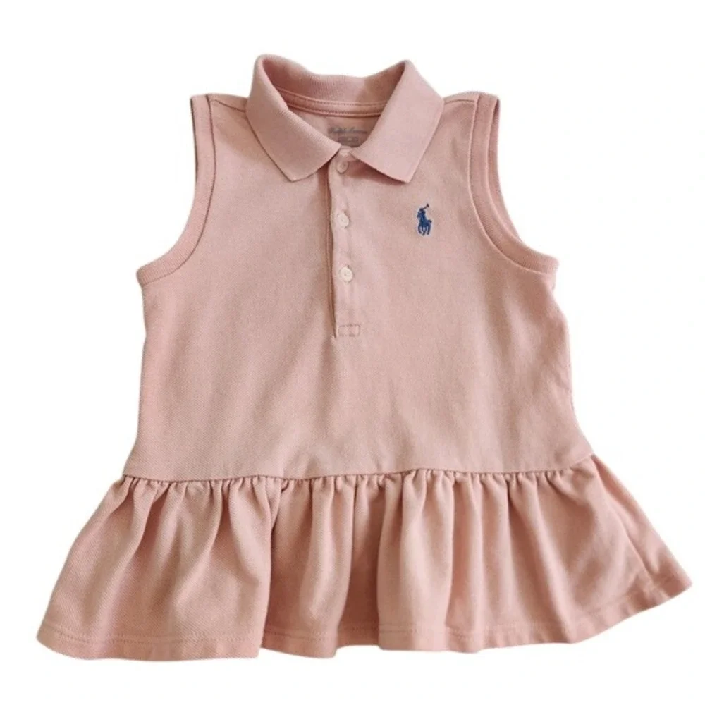 Ralph Lauren Baby Girls Pink Sleeveless Polo‎ Top size 24M